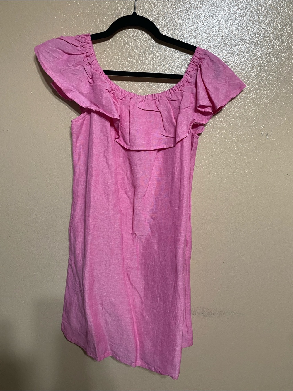 Tommy Bahama Pink Off-Shoulder Ruffle Mini Dress